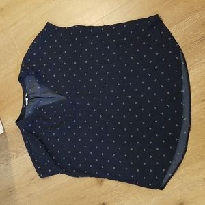 Alfred Sung Navy Sleeveless Blouse